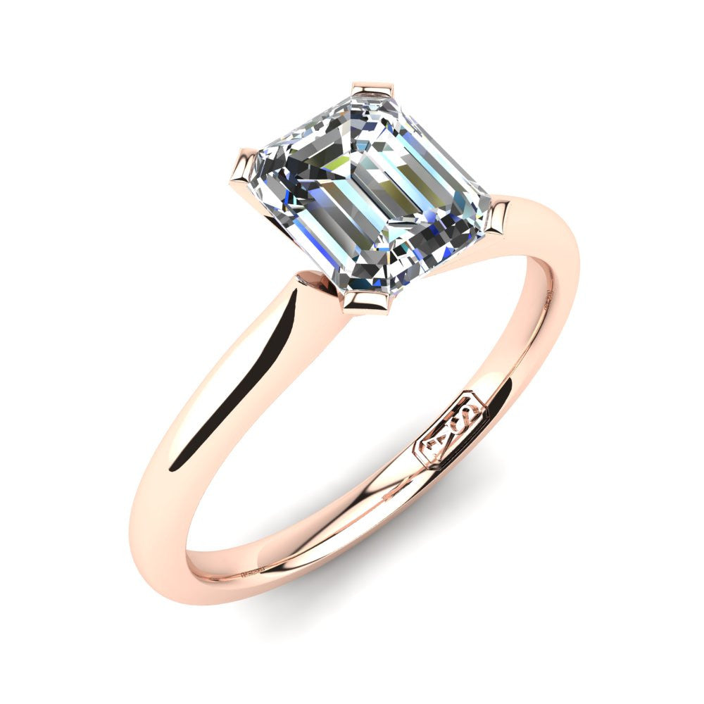 'Delta' Emerald Cut Engagement Ring