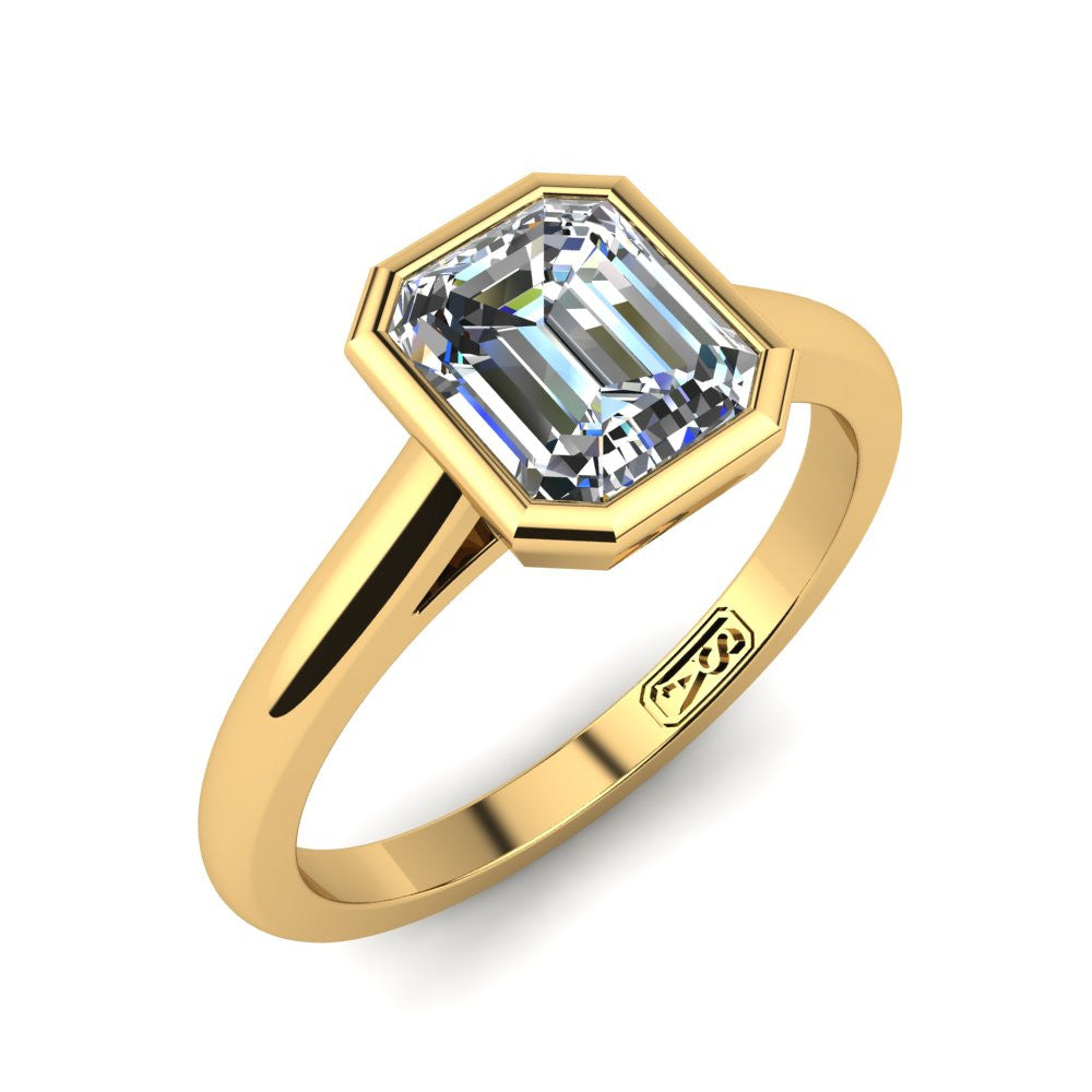 'Abbie' Emerald Cut Engagement Ring
