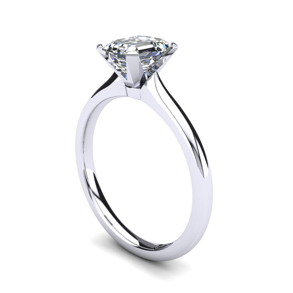 'Delta' Emerald Cut Engagement Ring