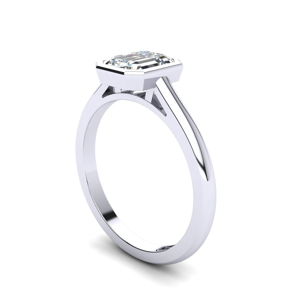 'Abbie' Emerald Cut Engagement Ring