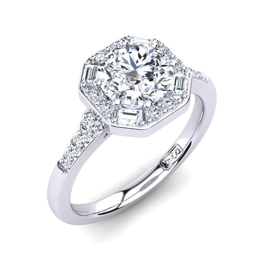 'April' Round Brilliant Cut Engagement Ring