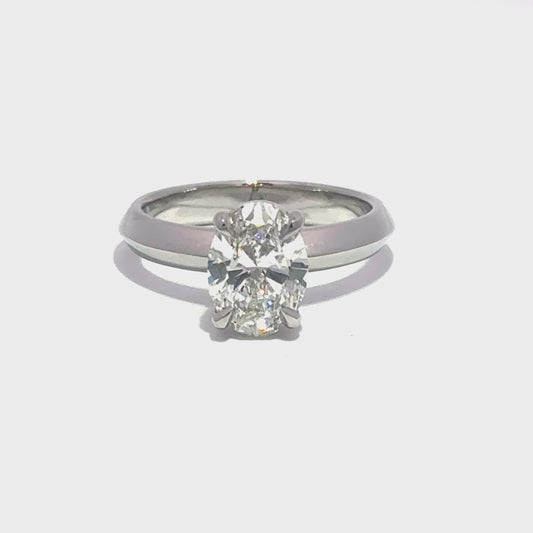 1.52ct Oval cut Lab Grown Diamond E colour VVS1 clarity set in Platinum