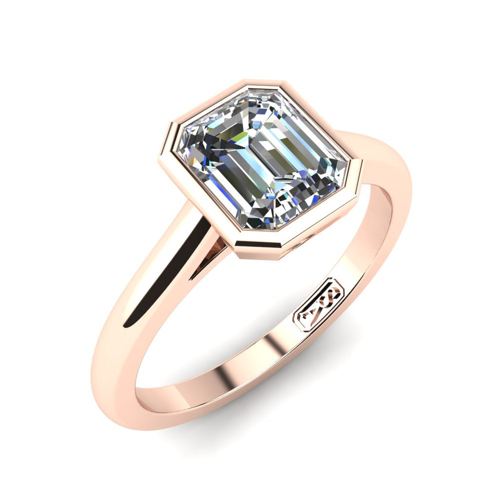 'Abbie' Emerald Cut Engagement Ring