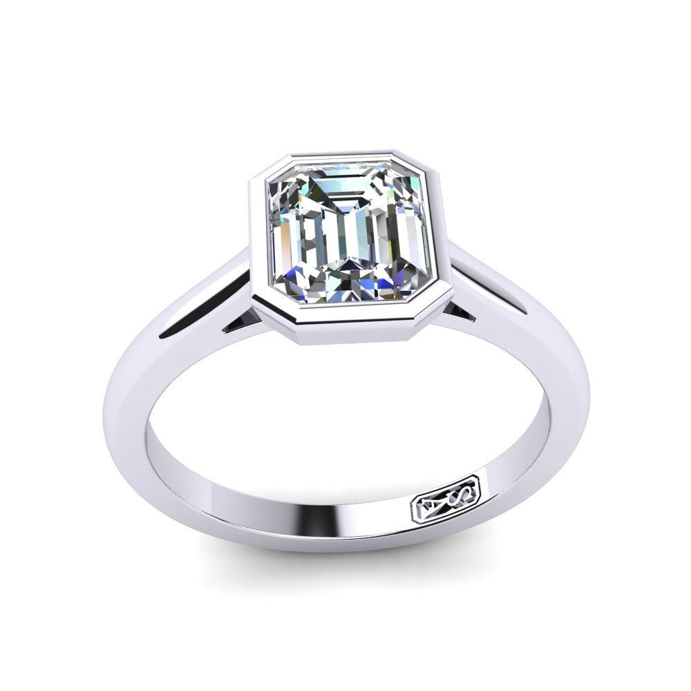 'Abbie' Emerald Cut Engagement Ring